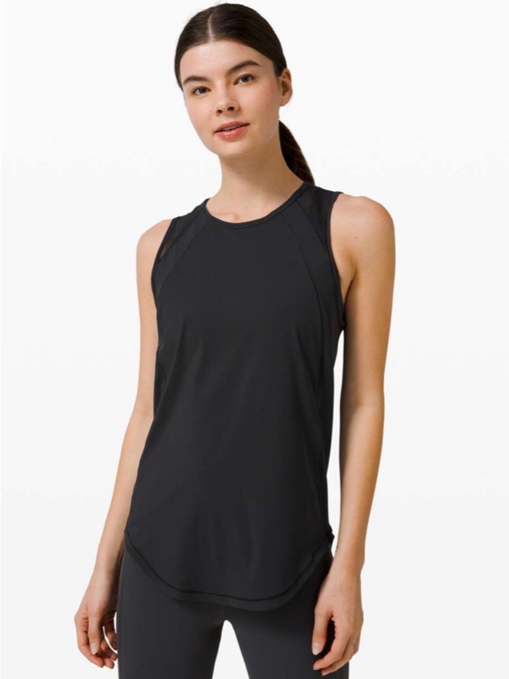 Lululemon‎ Sculpt Tank Top Black Size 2 Mesh Breathable Sweat-Wicking
